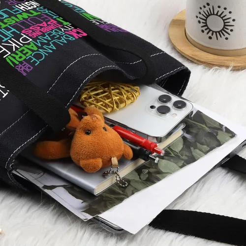 Vista 5 de LEVLO Bolsa de lona para gimnasia, regalo inspirado en gimnastas, bolsa de hombro para el equipo de gimnasia para amantes de la gimnasia, Gimnasia