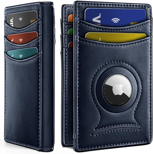 Vista 25 de BULLIANT Billetera Airtag para hombre, delgada con clip para dinero, cierre magnético, 12 tarjetas en el bolsillo frontal, bloqueo RFID