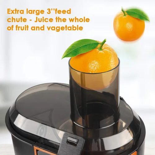 Vista 5 de [Usado] Exprimidor extractor picberm Exprimidor de boca ancha, exprimidor centrífugo de 3 velocidades para frutas y verduras, potente exprimidor