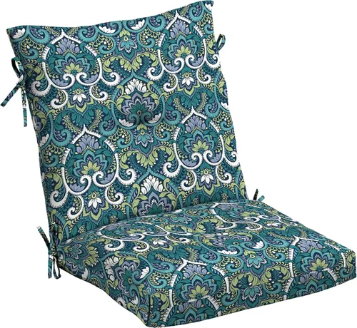 Vista 10 de Arden Selections Cojín de Silla de Comedor Exterior de Felpa Moderna con Mechones y Relleno Blowfill, 21 x 40 pulgadas, Repelente al Agua