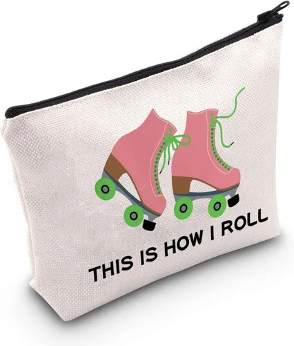 Vista 8 de POFULL Bolsa de maquillaje para amantes del patinaje sobre ruedas, así es como me rollo bolsa de cosméticos