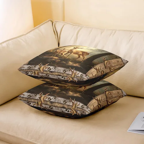 Vista 33 de Guitar Print Double Sides Print Pillow Covers 16"x16",Music Themed Bass Instruments Pillowcase Soft Square Cushion Cases,Rustic Music Score Note