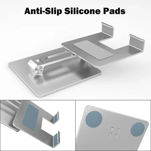Vista 4 de Soporte para cubierta de vapor de válvula base plegable ajustable multiángulos con base gruesa para accesorios de cubierta de vapor plata