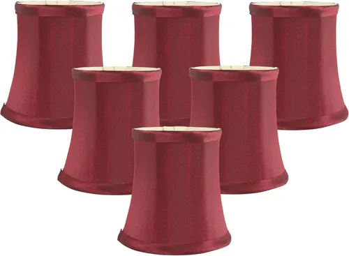 Vista 14 de Pantalla de lámpara de araña de seda sintética azul individual – forma de campana suave, ajuste de clip para bombillas de candelabro, 3.5 x 4.5 x
