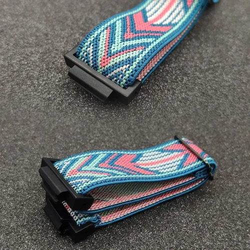 Vista 5 de Abanen Bandas elásticas de nailon para Casio gshock DW-56008900, correa elástica con conector de plástico ligero para Casio