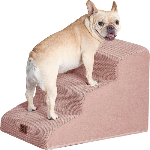 Vista 21 de EHEYCIGA Rampa curvada para escaleras para perros, camas altas de 4