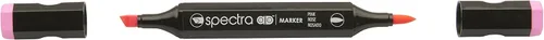 Vista 10 de AD Marker Chartpak Spectra, Tri-Nib y cepillo de doble punta, rojo ladrillo, 1 cada uno (S033AD)