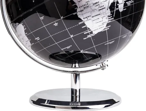 Vista 5 de ANNOVA Globo metálico negro – Decoración de escritorio educativa/geográfica/moderna – Arco y base de acero inoxidable/mundo de la Tierra – negro