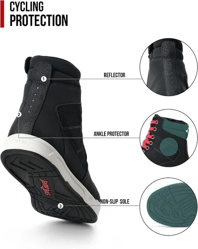 Vista 5 de Zapatos para motociclismo Road Street Motocross. Botas de protección para hombres, zapatos para deportes, transpirables y casuales.