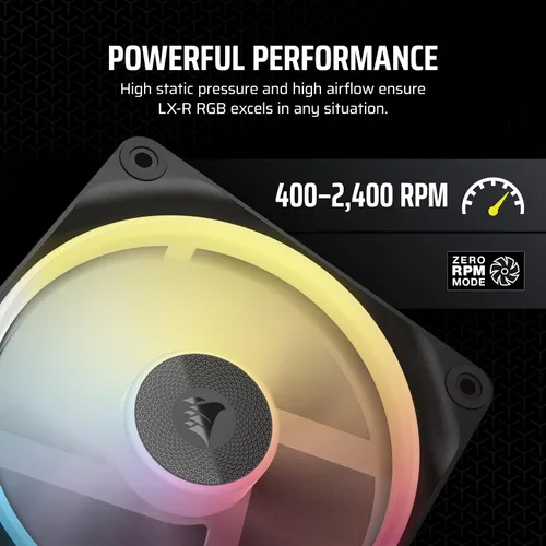 Vista 6 de CORSAIR iCUE Link LX120-R RGB Ventilador PWM invertido de 4.72 pulgadas (120 mm) – Ventilador individual – Bajo ruido, rodamiento de cúpula