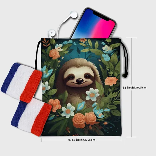 Vista 76 de Bolsa de agarre de gimnasia de piel de animal, bolsa de gimnasia con cordón ajustable, bolsa de cuerda para fauna silvestre, Mariposas Galaxy