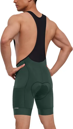Vista 3 de Santic Pantalones cortos de ciclismo para hombre, mallas acolchadas 4D con bolsillo