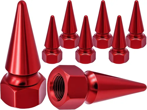 Vista 15 de 4 piezas de tapas de válvula de rueda con forma de punta, tapa de aire de aluminio para automóviles, cubiertas universales de válvula de rueda a