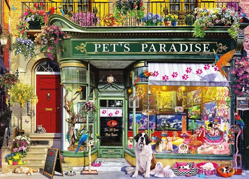 Vista 2 de Ceaco - Shop Windows - Pet's Paradise - Rompecabezas de 1000 piezas