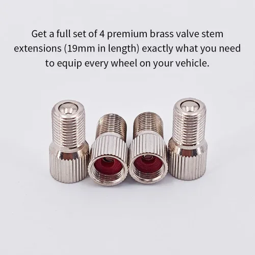 Vista 5 de Kit de extensión de vástago de válvula de 0.748 in, extensor de válvula de neumático de latón de alta calidad para facilitar el inflado