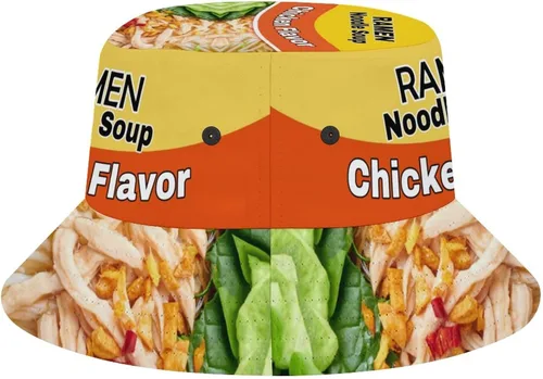 Vista 7 de Ramen Noodle Soup Chicken Flavor Bucket Hat Fisherman Cap for Women Men Funny Food Casual Sun Hat Outdoor Cap