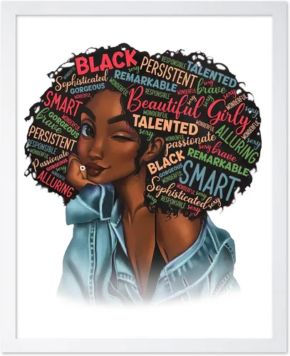 Vista 17 de Poster Master Póster motivacional vintage, impresión inspiradora retro, regalo para chica afro, amiga, reina negra, mujer afroamericana