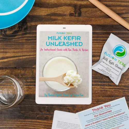 Vista 3 de 2 cucharadas de granos de kéfir de leche y libro electrónico "Milk Kefir Unleashed by Thomas Egbert" - Cultivos iniciadores probióticos activos
