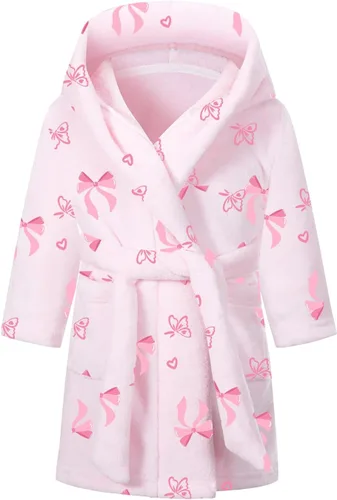 Vista 19 de Batas con Capucha de Forro Polar para Niñas, Bata de Baño Suave Premium Mullida para Niños para Regalos, 2-12 Años Lavanda