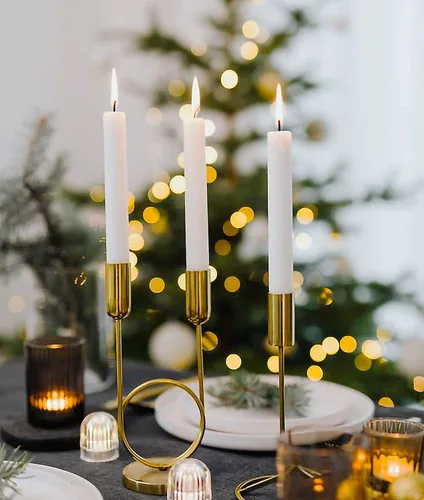 Vista 6 de Hyoola Velas de cena de 10 pulgadas – Paquete de 12 velas blancas altas sin perfume rústicas de larga combustión