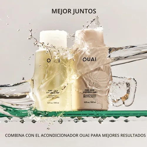 Vista 4 de OUAI Champú para Cabello Fino Tamaño de Viaje - Champú Voluminizador con Queratina Fortalecedora, Biotina y Aceite de Semilla de Chía para Cabello