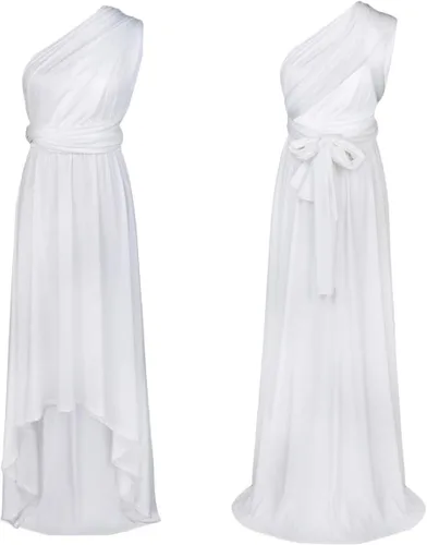 Vista 4 de OwlFay Vestido de fiesta de cóctel de alta baja y baja convertible, para mujer