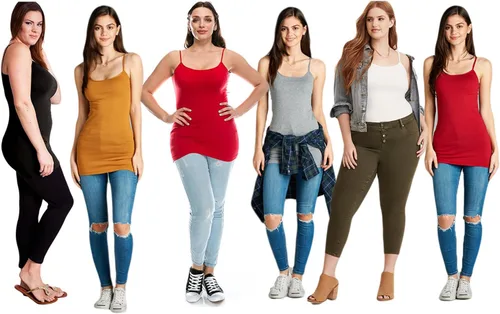 Vista 91 de Emmalise Camisola larga casual básica para mujer, con tirantes ajustables, top en capas