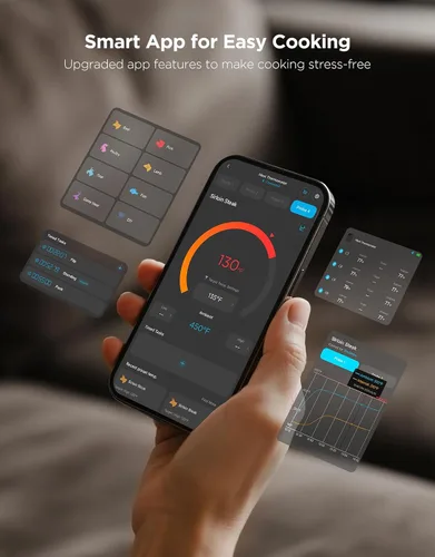 Vista 4 de GoveeLife - Termómetro digital inalámbrico Bluetooth inteligente para carne, con alertas de aplicaciones WiFi Unlimited Range, IP68 Waterproof