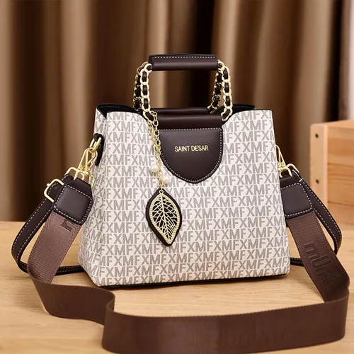 Vista 3 de Elegante bolso de mano para mujer, bolso cruzado de cuero sintético para mujer, bolso bandolera de moda con asa superior, bolso pequeño