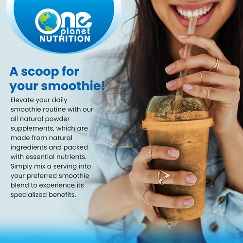 Vista 4 de One Planet Nutrition Moringa en polvo de 8 onzas (227 porciones), hoja de moringa orgánica cruda, rica en vitaminas, minerales y proteínas vegetales