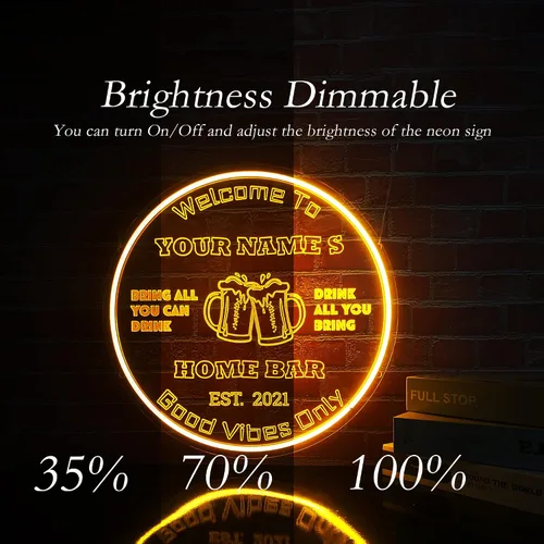 Vista 2 de Letreros de cerveza de neón personalizados, letreros de barra de neón personalizados, barra de nombre pesonalizada, letrero de luz LED