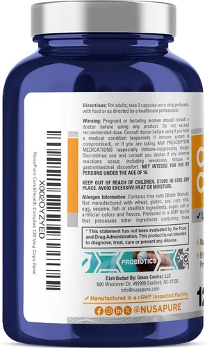 Vista 3 de CandiHealth Complex (sin OMG, sin gluten, vegano) 120 cápsulas vegetales