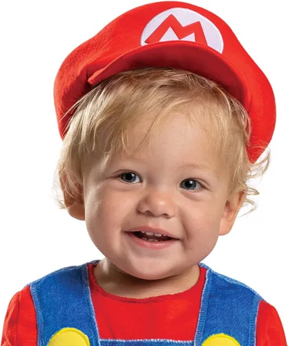 Vista 4 de Disfraz de Mario infantil, traje oficial de Super Mario Bros para bebés