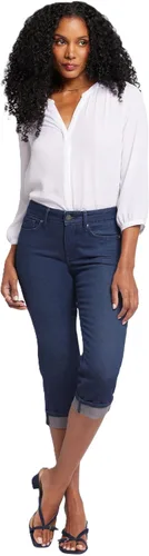 Vista 18 de NYDJ - Pantalones de mezclilla Marilyn rectos con puños recortados y efecto moldeador para mujer Negro