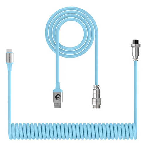 Vista 10 de ZIYOU LANG Cable de teclado C01 personalizado en espiral USB C a un cable Negro