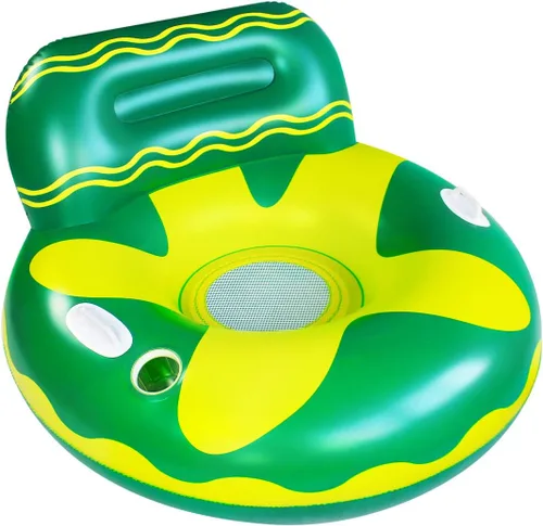 Vista 2 de Flotador para tumbona de piscina para adultos, hamaca flotante, balsas inflables, sofá de aire para piscina, silla flotante, con dos asas y un