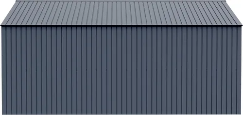 Vista 16 de Arrow Shed Elite - Cobertizo de almacenamiento de acero para exteriores de 14 x 16 pies de alto con puertas altas y puertas con cerradura