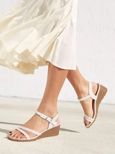 Vista 5 de SHIBEVER Wedge Sandals for Women Dressy Summer Low Wedges Womens Comfortable Open Toe Sandal