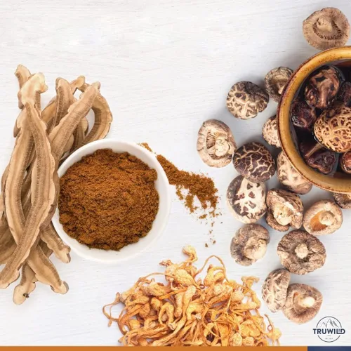 Vista 8 de TruWild Adaptogen Blend con Cordyceps Maca Ashwagandha - Mezcla de hongos de espectro completo para apoyo y función diarios, fórmula totalmente