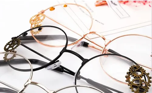 Vista 5 de Gafas Kawaii con cadena, accesorios de cosplay punk para mujer, conjunto de lentes Lolita