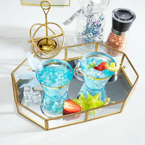 Vista 7 de LUODA 150 vasos de plástico azul, vasos desechables transparentes de 9 onzas con borde dorado, vasos de plástico con borde dorado, vasos de plástico