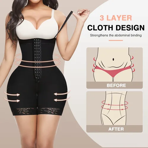 Vista 4 de FeelinGirl - Fajas moldeadoras para mujer control de abdomen fajas de compresión postoperatoria moldeador corporal con entrepierna abierta