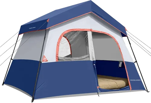 Vista 13 de HIKERGARDEN - Tienda de campaña para 6 a 8 personas, tienda de campaña familiar portátil para campamento, tienda de campaña de tela resistente al