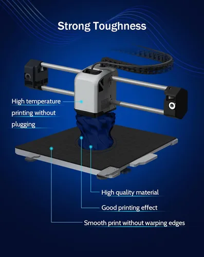Vista 4 de DURAMIC 3D PETG Filamento 1.75mm Azul Ejército, Filamento de Impresión 3D Carrete de 1kg (2.2lbs), Filamento Azul Ejército 1.75mm Precisión