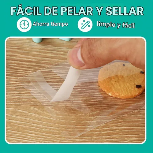 Vista 3 de iMailer - Paquete de 500 - Bolsas de celofán para dulces de 3" x 5" con autosellado - Pequeñas bolsas de plástico de polietileno para panadería