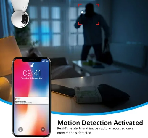 Vista 6 de XODO Cámara de seguridad inalámbrica, E6 IP 1080P HD Plug-in Cámara WiFi interior para seguridad del hogar/monitor de bebé/mascota/niñera, detección