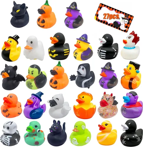 Vista 8 de 27 piezas de patos de goma para el día de San Patricio, accesorios para baby shower, mini patitos de 2.16 pulgadas, juguetes de baño para niños