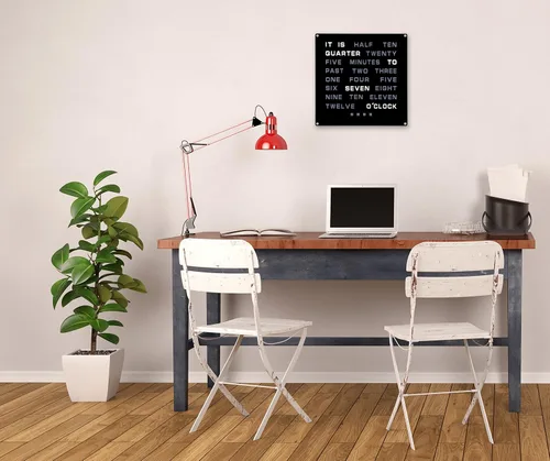 Vista 4 de Tech Tools Reloj LED Word - Muestra la hora como texto - Alimentado por adaptador de CA (12 x 12 pulgadas)
