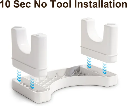 Vista 6 de Taburete de inodoro prémium para adultos, taburete antideslizante para baño, taburete portátil para adultos y niños, escalón de 7 pulgadas