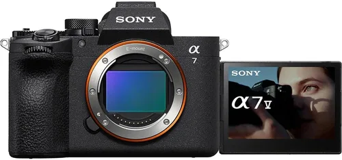Vista 6 de Sony ILCE-7M5/B a7 V - Cuerpo de cámara sin espejo de marco completo con luz flash MK320, monopie de 72 pulgadas, correa de agarre de muñeca